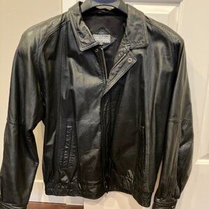 North Country Black Leather Jacket,  Size 42